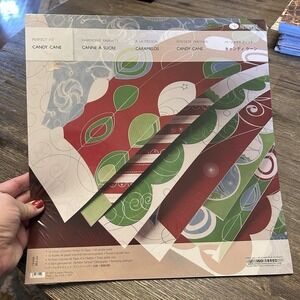 Creative Memories PERFECT FIT CANDY CANE 16 Double Sided Sheets 12 X 12  New